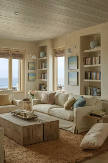 Coastal living room decor