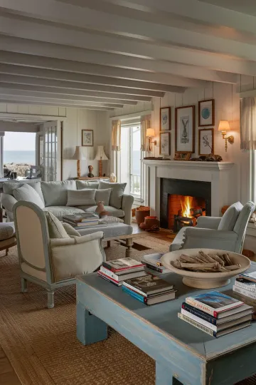 Coastal living room decor