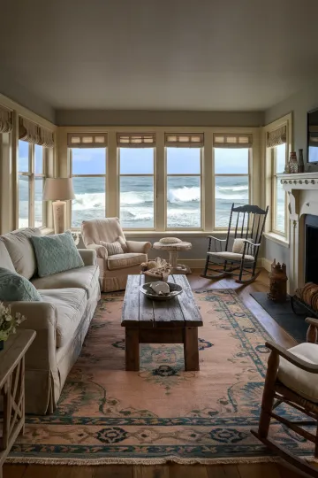 Coastal living room decor