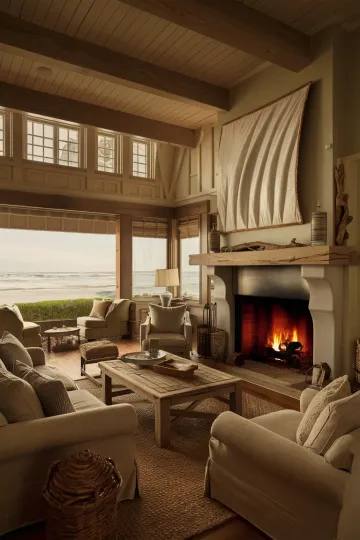 Coastal living room decor