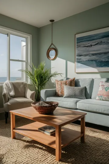 Coastal living room decor