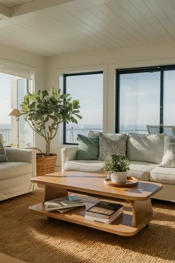 Coastal living room decor