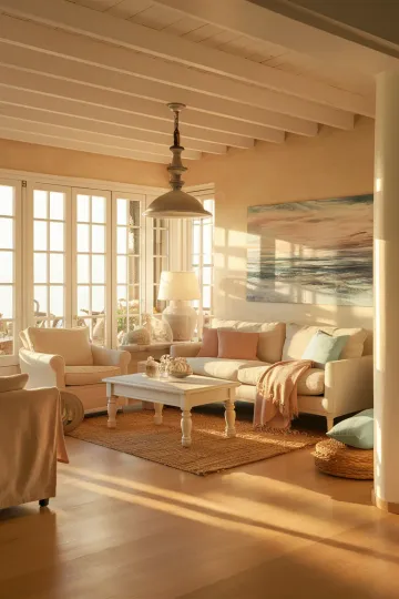 Coastal living room decor