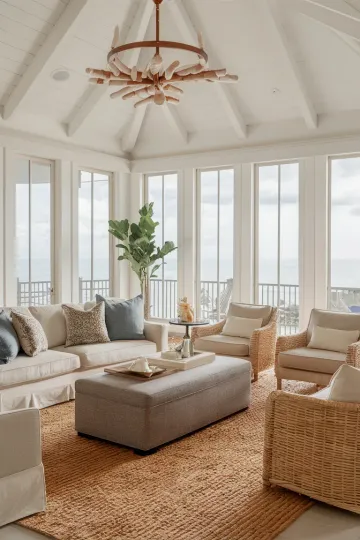 Coastal living room decor