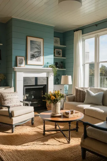 Coastal living room decor