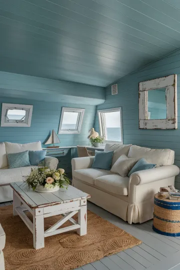 Coastal living room decor