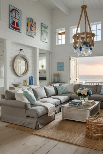 Coastal living room decor