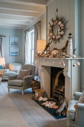 Coastal living room decor