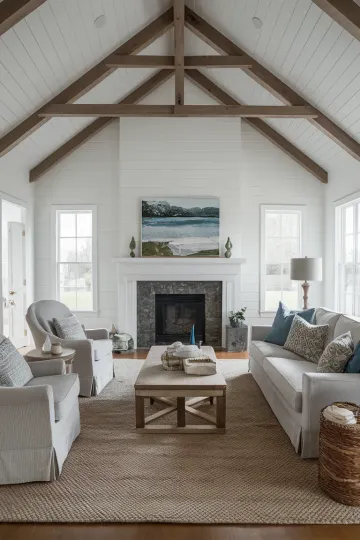 Coastal living room decor