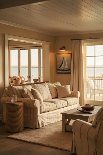 Coastal living room decor