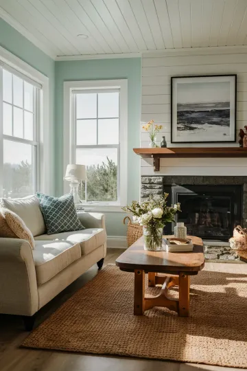 Coastal living room decor