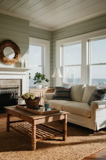 Coastal living room decor