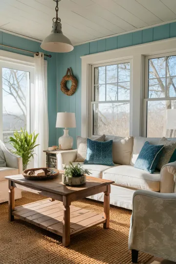 Coastal living room decor