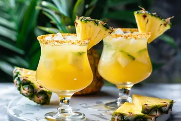 Pineapple mocktail margarita Glasses