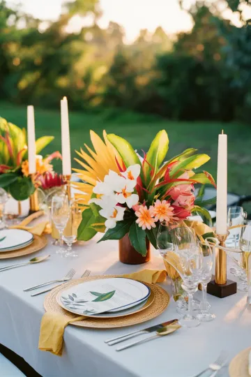 Tropical table centerpiece