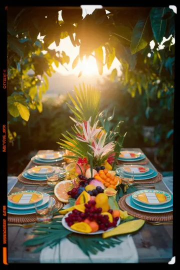 Tropical tablescape