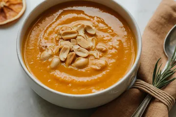 Fall sweet potato peanut soup