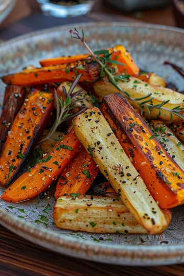 Gluten free side dish carrot parsnip fries