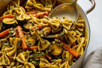 Healthy fall pasta dinner