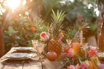 Tropical tablescape